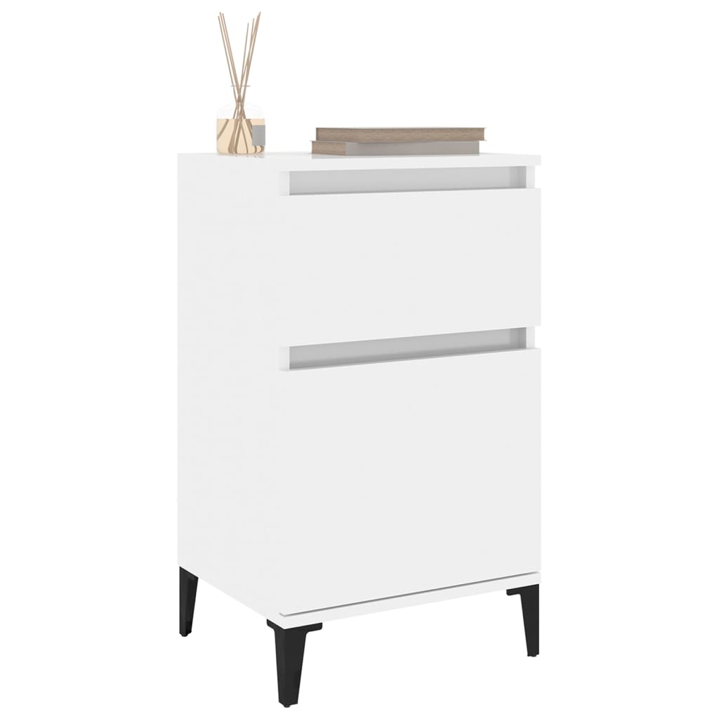 NNEVL Bedside Cabinets 2 pcs High Gloss White 40x35x70 cm-3