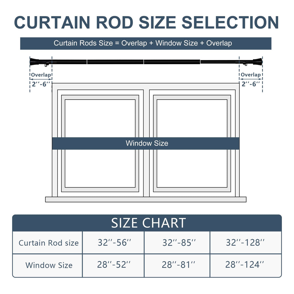 DWCN Heavy Duty Adjustable Curtain Rods-2